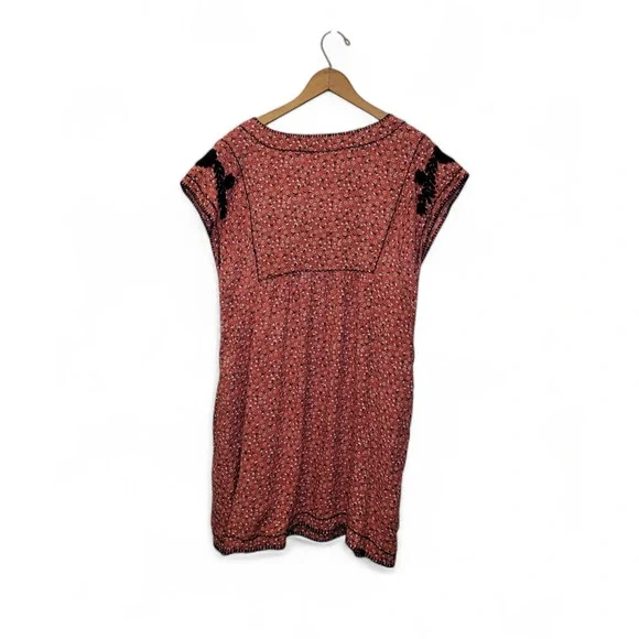 Sister Mary Embroidered Brown Floral Veronica Dress Small Boho Cottagecore - Picture 8 of 10